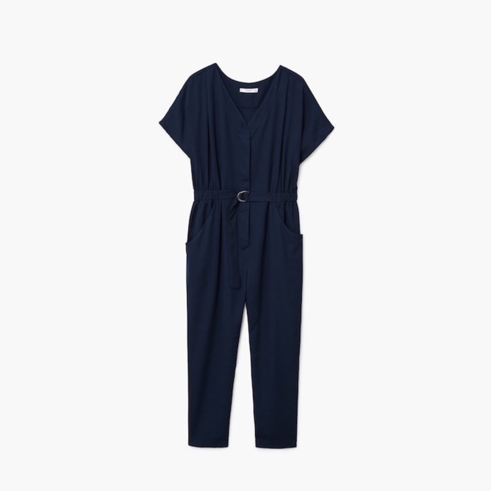 🌟 MANGO V-NECK CROPPED BELTED JUMPSUIT NWT 🌟 - Picture 5 of 5